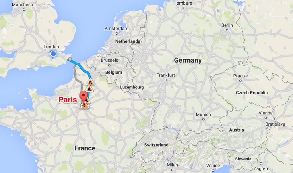 Weg nach Paris